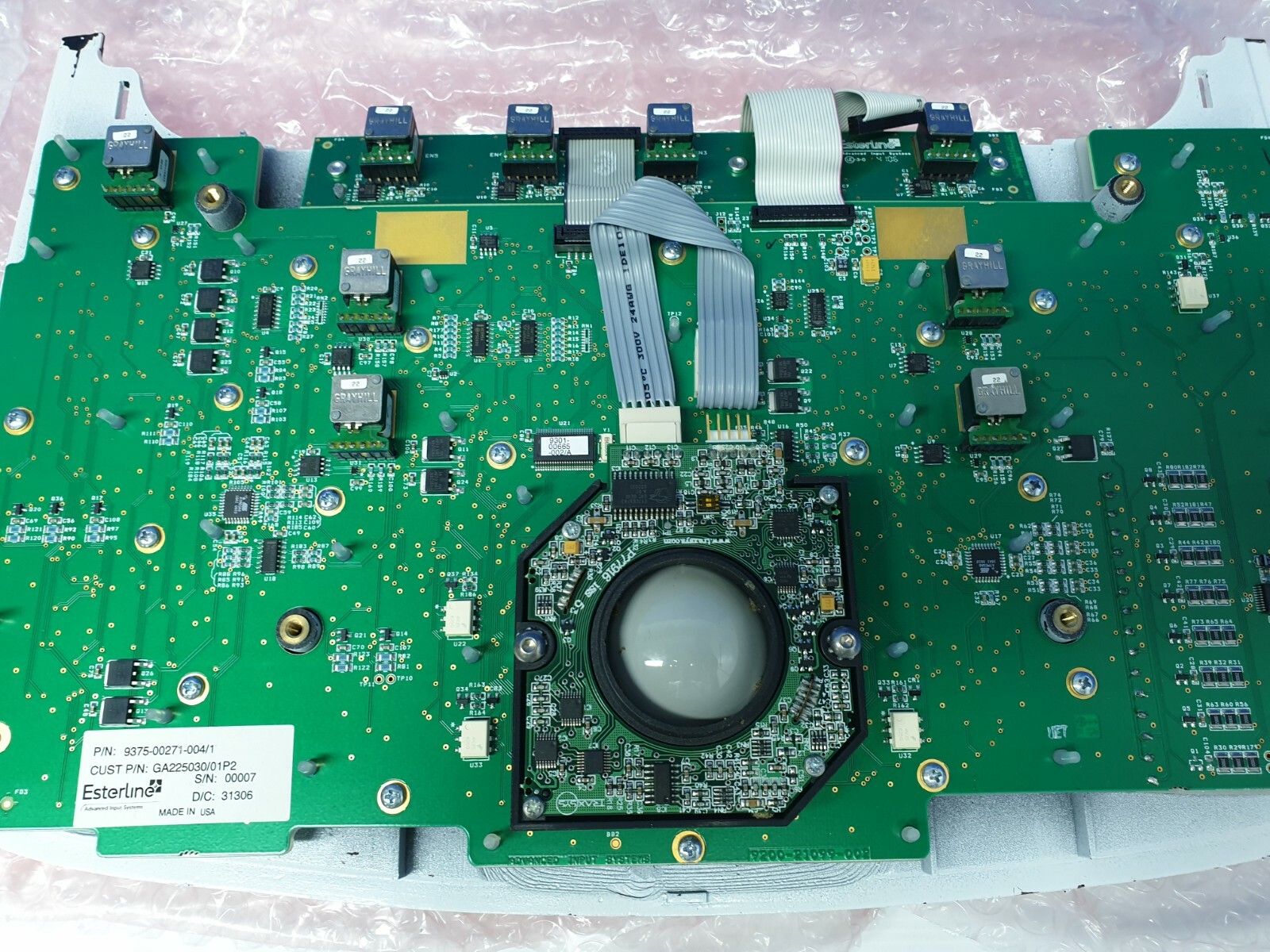 GE/ESTERLINE P/N 9375-00271-004/1 ( GA225030/01P2 ) Ultrasound System Keyboard
