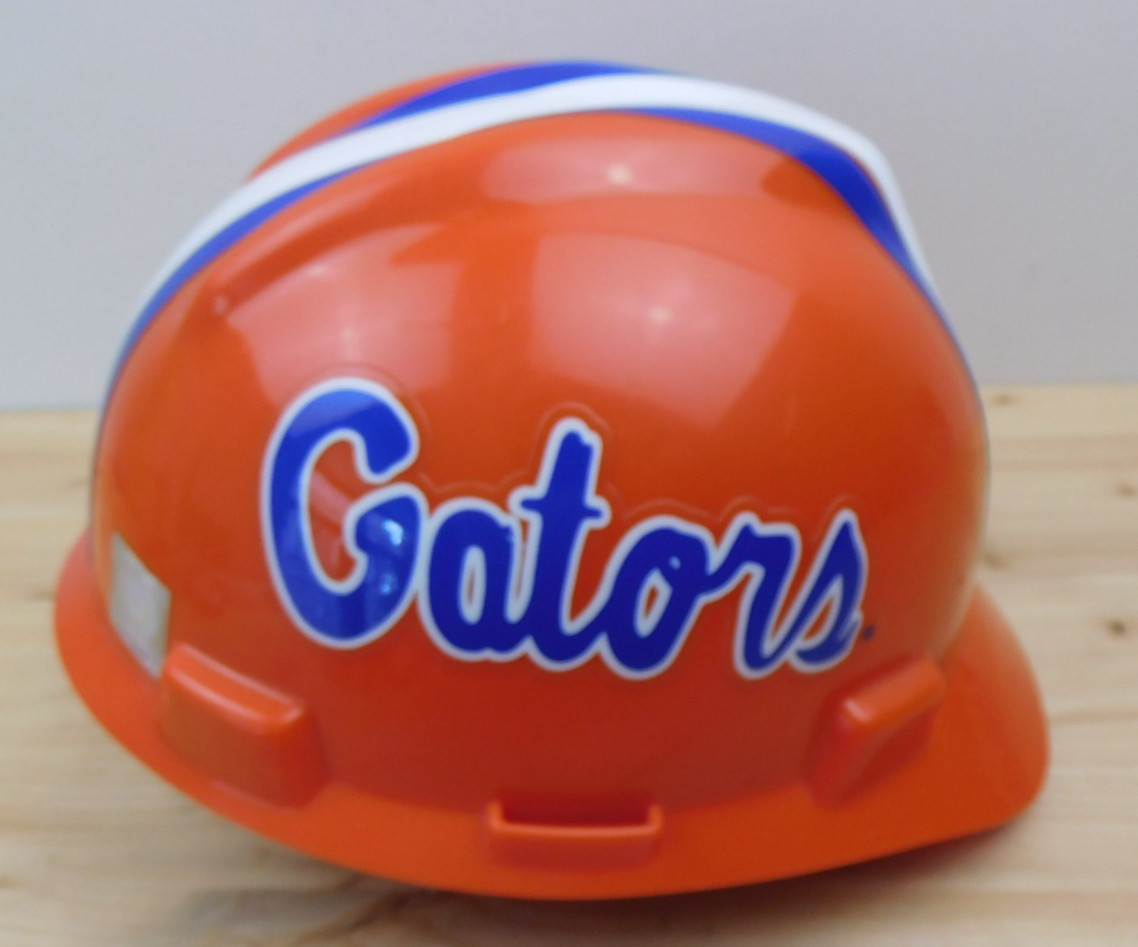 Florida Gators Official NCAA Hard Hat MSA Approved Made in USA Class E & G