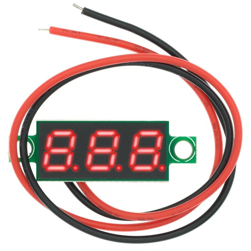 2pcs 0.28in ultra-small digital DC voltage meter head adjustable,2 wire DC5-30V