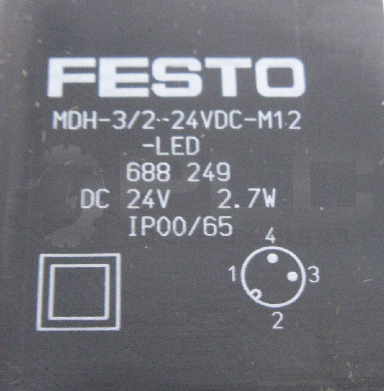NEW FESTO JMDH-5/2-D-1-M12-C W/ MDH-3/2-24VDC-M12-LED 688 249 DC24V 2.7W IP00/65