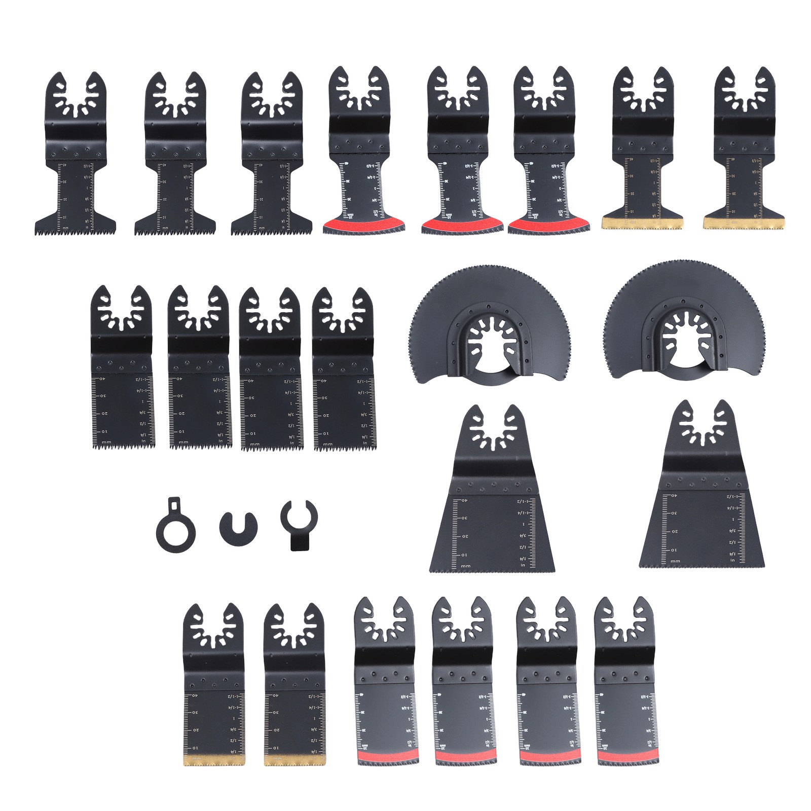 25PCS Titanium Oscillating Tool Blade, Professional Bi-Metal Multitool Blades Ki