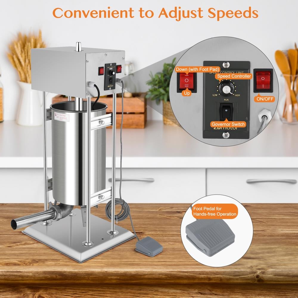 ROVSUN 15L Electric Sausage Stuffer Maker Commercial Butcher Vertical Meat Press