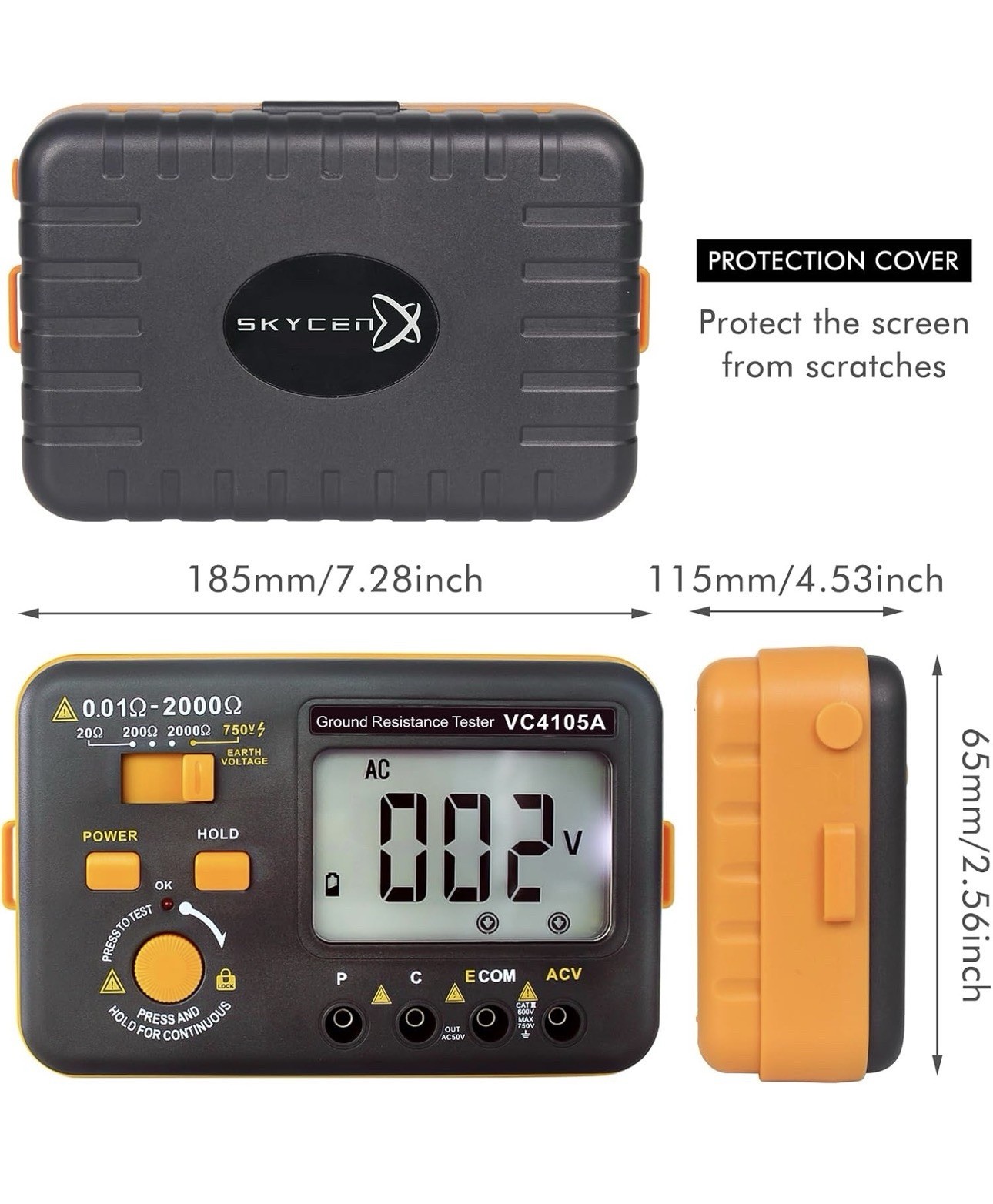 VC4105A Ground Resistance Tester 0.01-2000Ω 750V NCV Hold