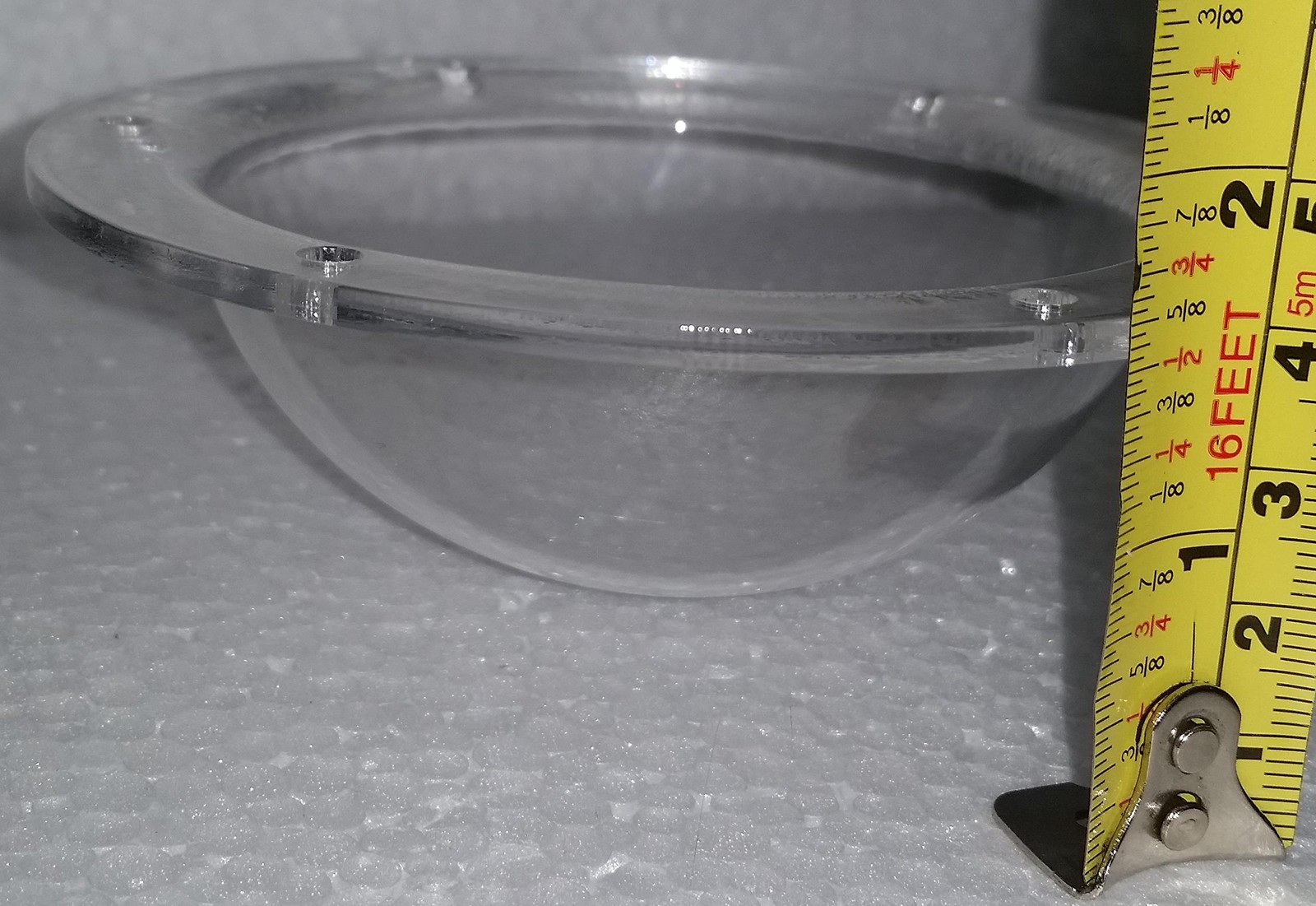 SupremeTech Acrylic Dome/Plastic Hemisphere – Clear – 3″ Diameter, 1/2″ Flange