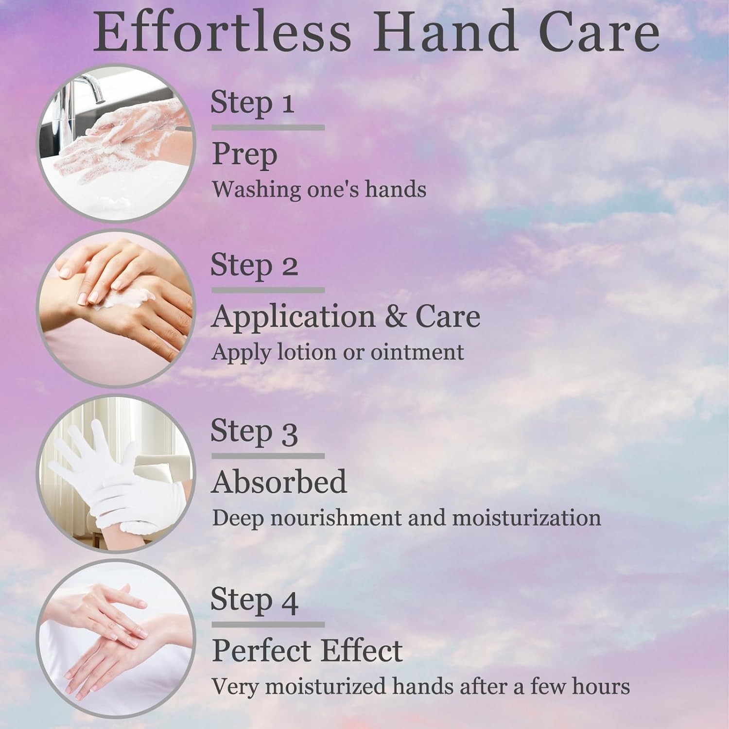 5 Pairs White Cotton Gloves for Dry Hands Sleeping, Soft Moisturizing Eczema Glo