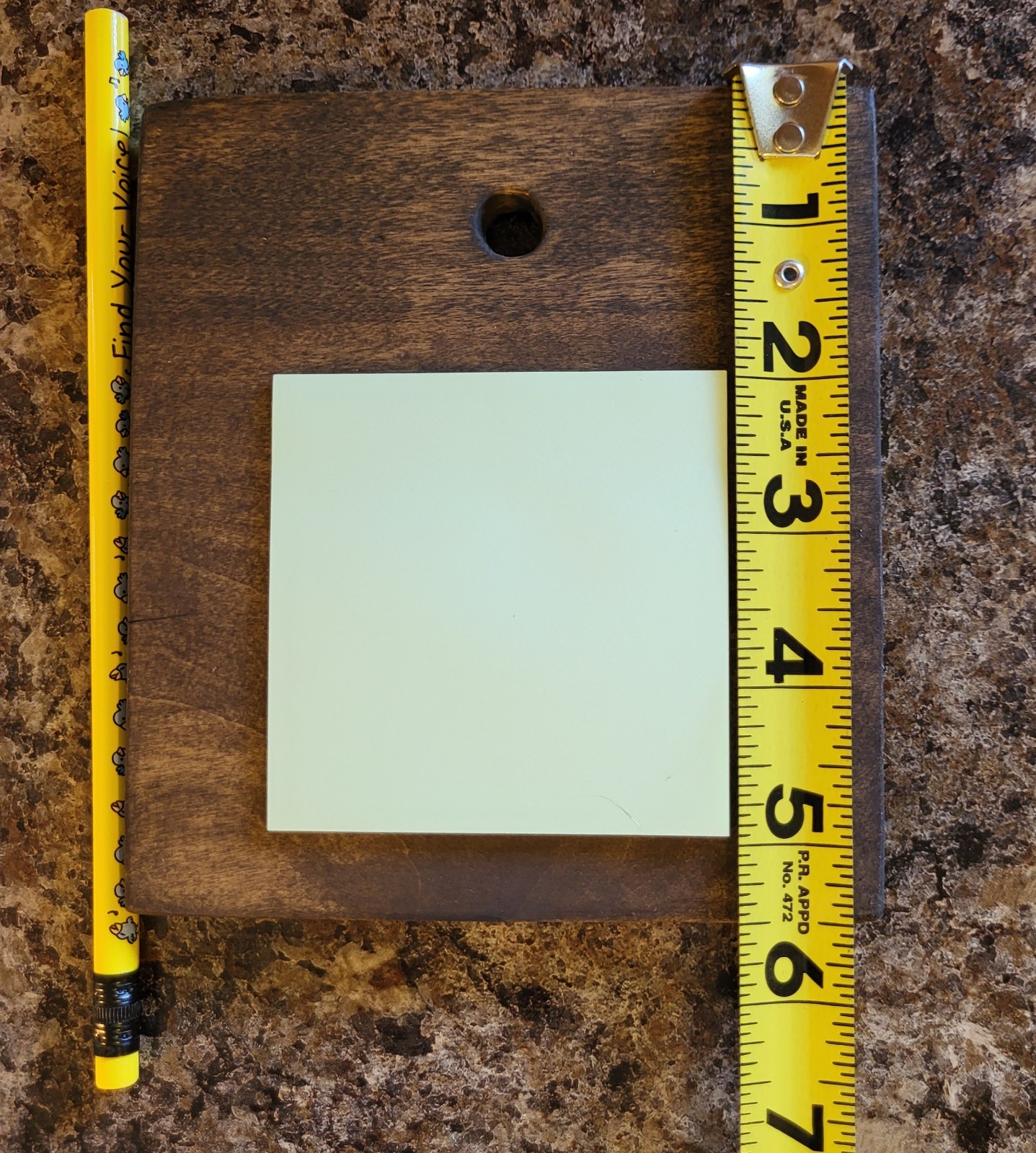 Handmade Reclaimed Wooden Sticky Note Holder –Espresso Finish – Rustic Reminder