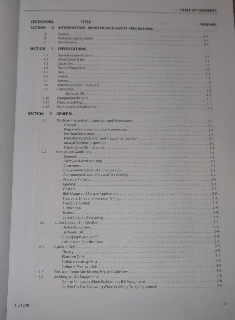 JLG T500J TOW BEHIND BOOM LIFT SERVICE SHOP REPAIR MAINTENANCE MANUAL BOOK