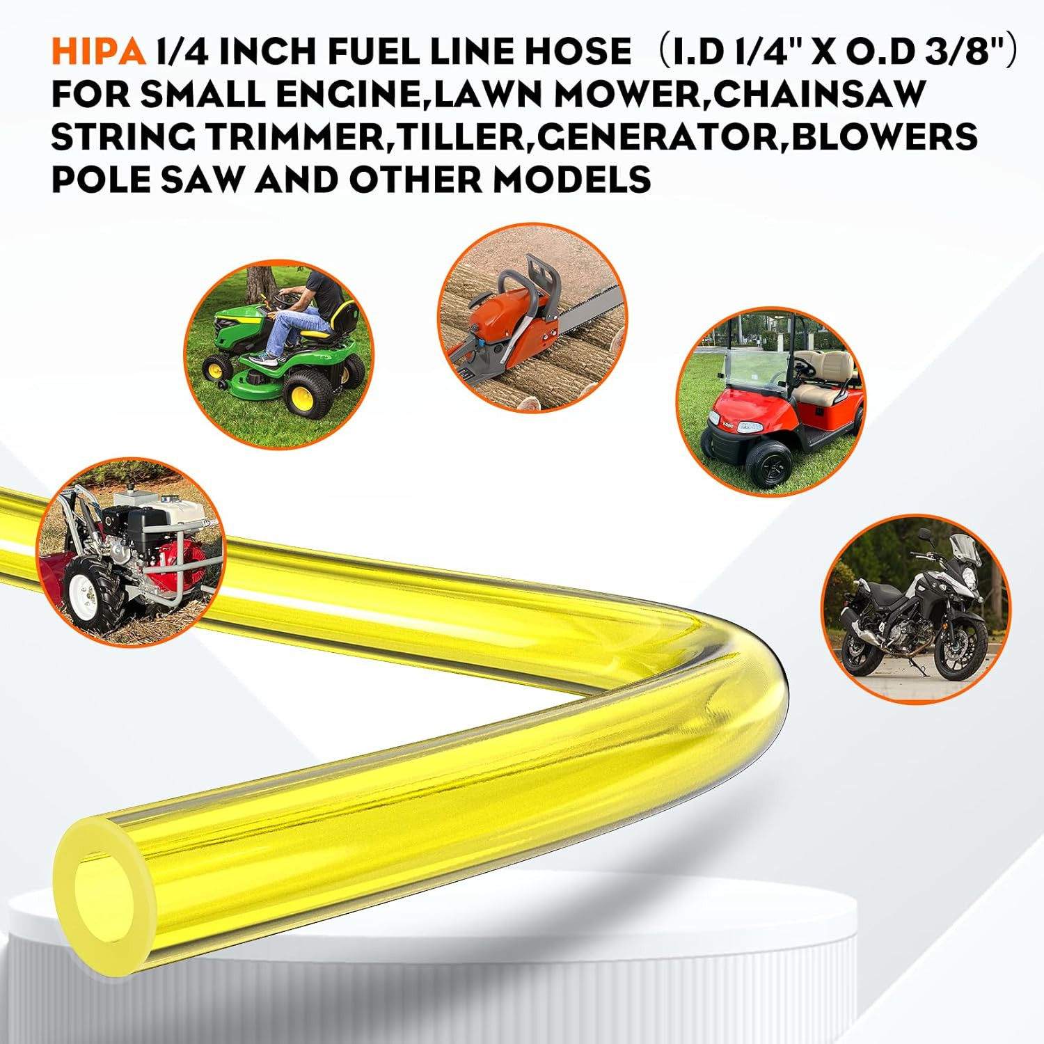 10Ft Fuel Line Hose Tygon Fuel Tube I.D 1/4″ X O.D 3/8″ (6.35 Mm X 9.5 Mm) with