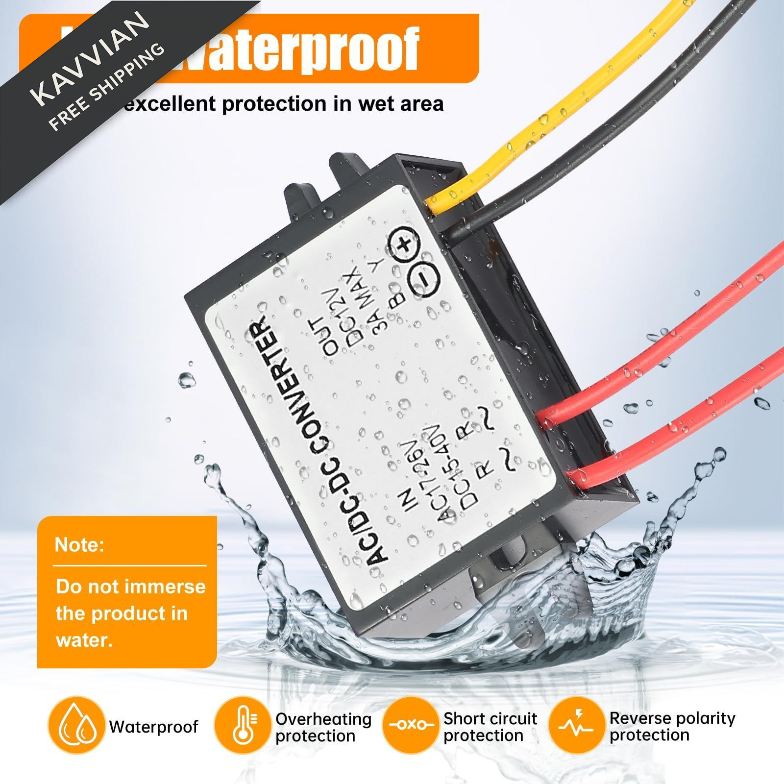 Mzhou IP67 Waterproof AC/DC Power Supply to 12V 3A 36W White-AC/DC DC12V3A