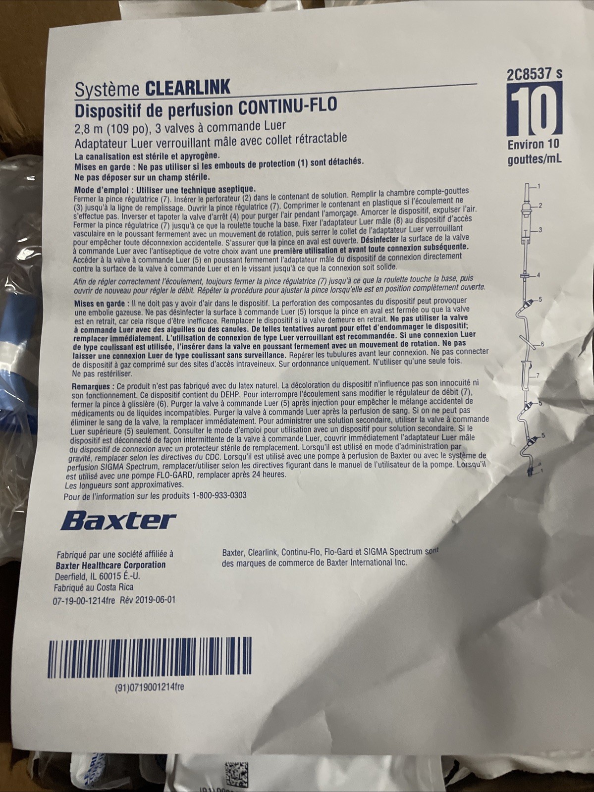 48 CASE Baxter 8537 Clearlink System CONTINU-FLO solutions Set 109”