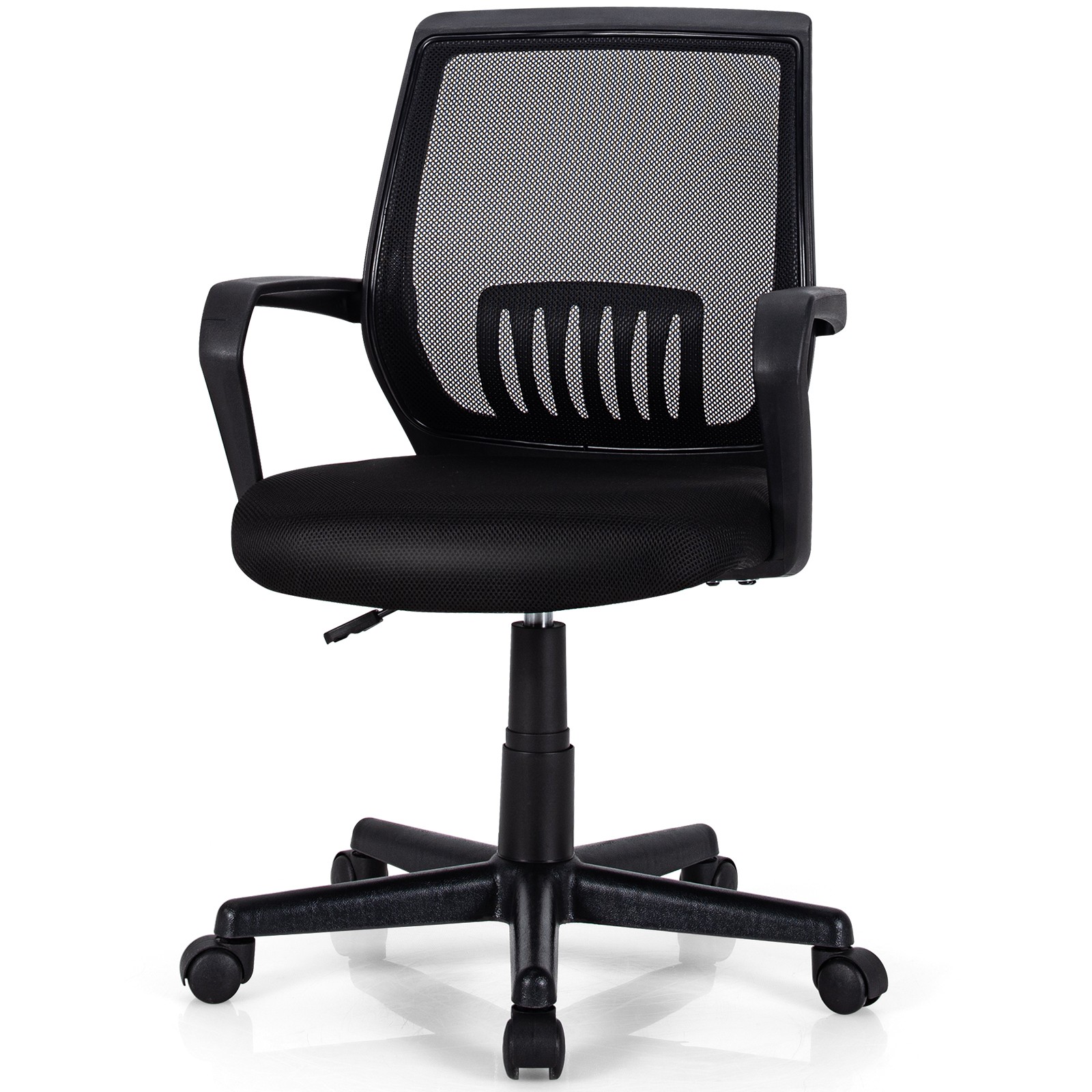 Costway Mid-Back Mesh Chair Height Adjustable Executive Chair w/ Lumbar Support