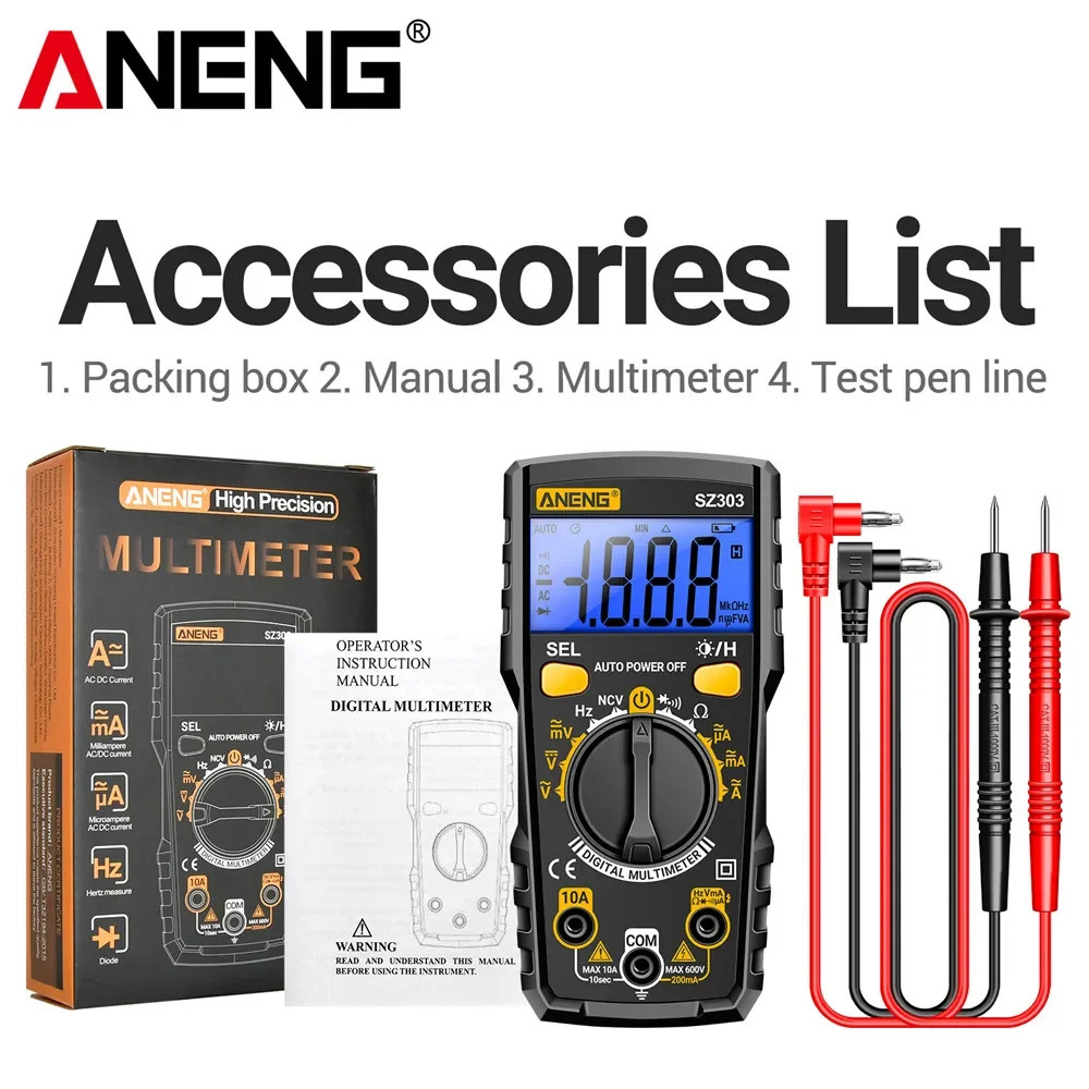 SZ303 Smart Digital Multimeter 1999 Count Professional AC/DC Voltage Current Ele