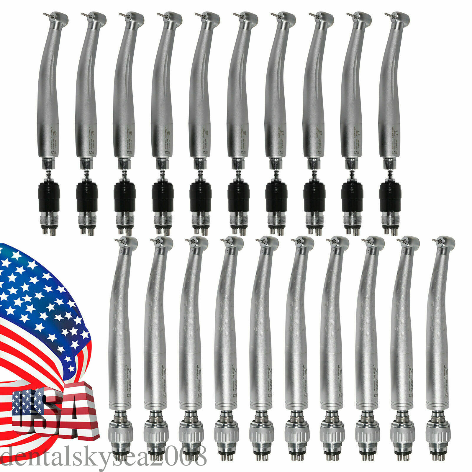 1-10*NSK/KAV Style Dental High Speed Turbine Handpiece Swivel Coupler 4 Holes