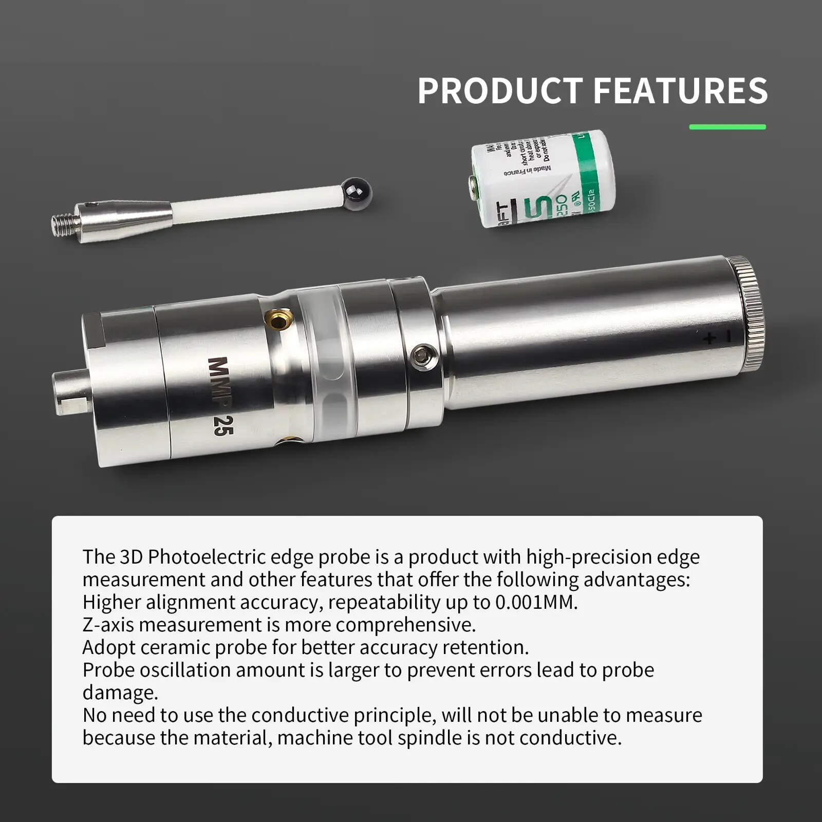 MMP25 3D Light Edge Finder CNC Machining Center Sub-center Rod detection sensor