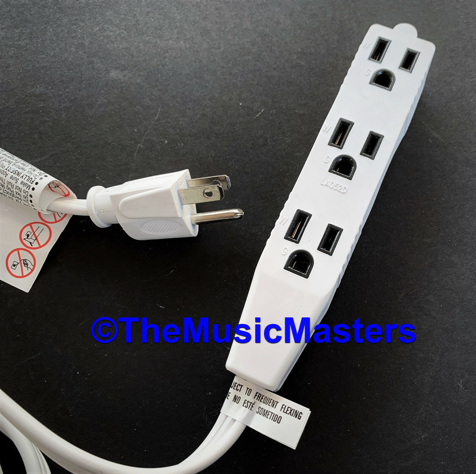 3 Outlet 6 ft Electric AC Extension Cord 3-Way Splitter Power Adapter Cord Cable