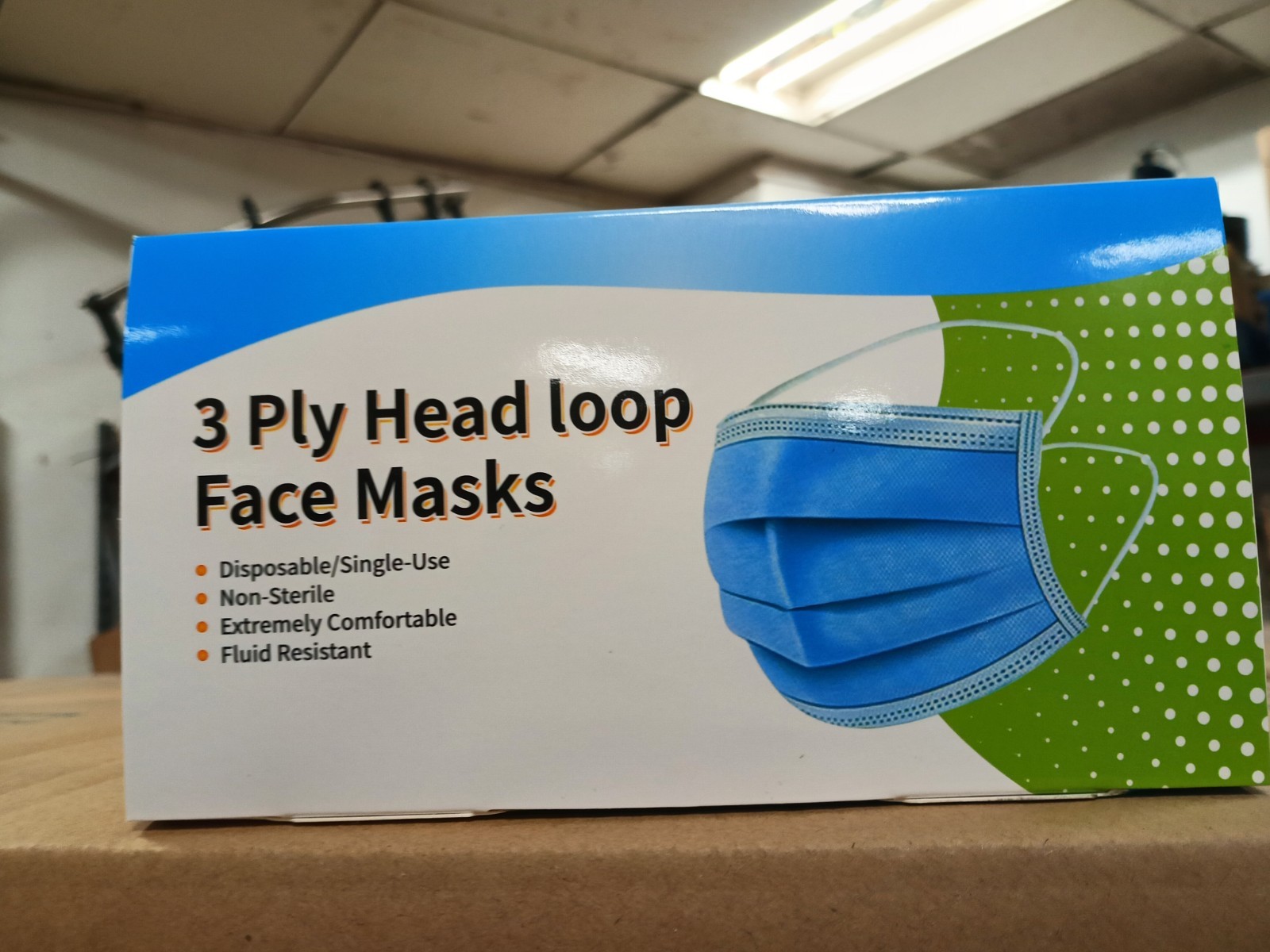 400 (8 Boxes) -Disposable 3-Ply Ear Loop Face Mask Non-Medical Surgical, Blue