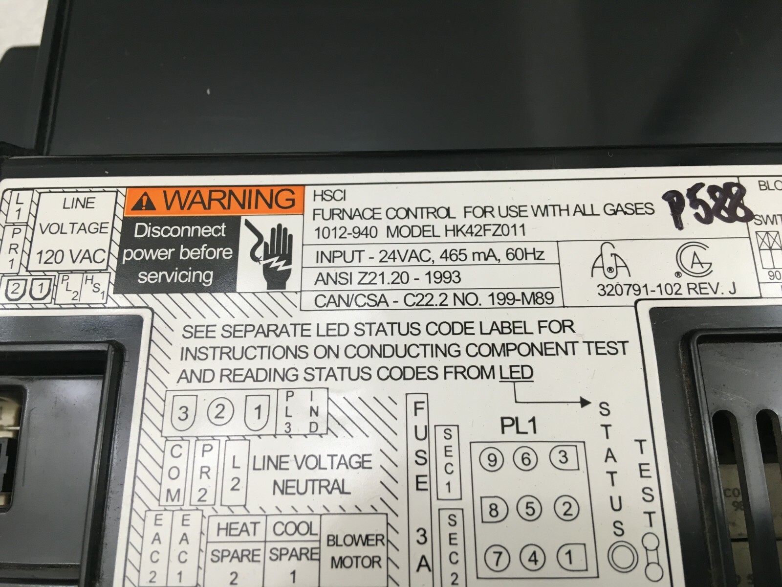 Carrier Bryant HK42FZ011 Control Board 1012-940 used refurbished tested #P588