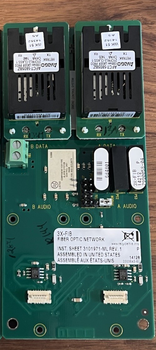 Edwards EST 3X-FIB Fiber Optic Network Option Module Motherboard W/ SMXLO2