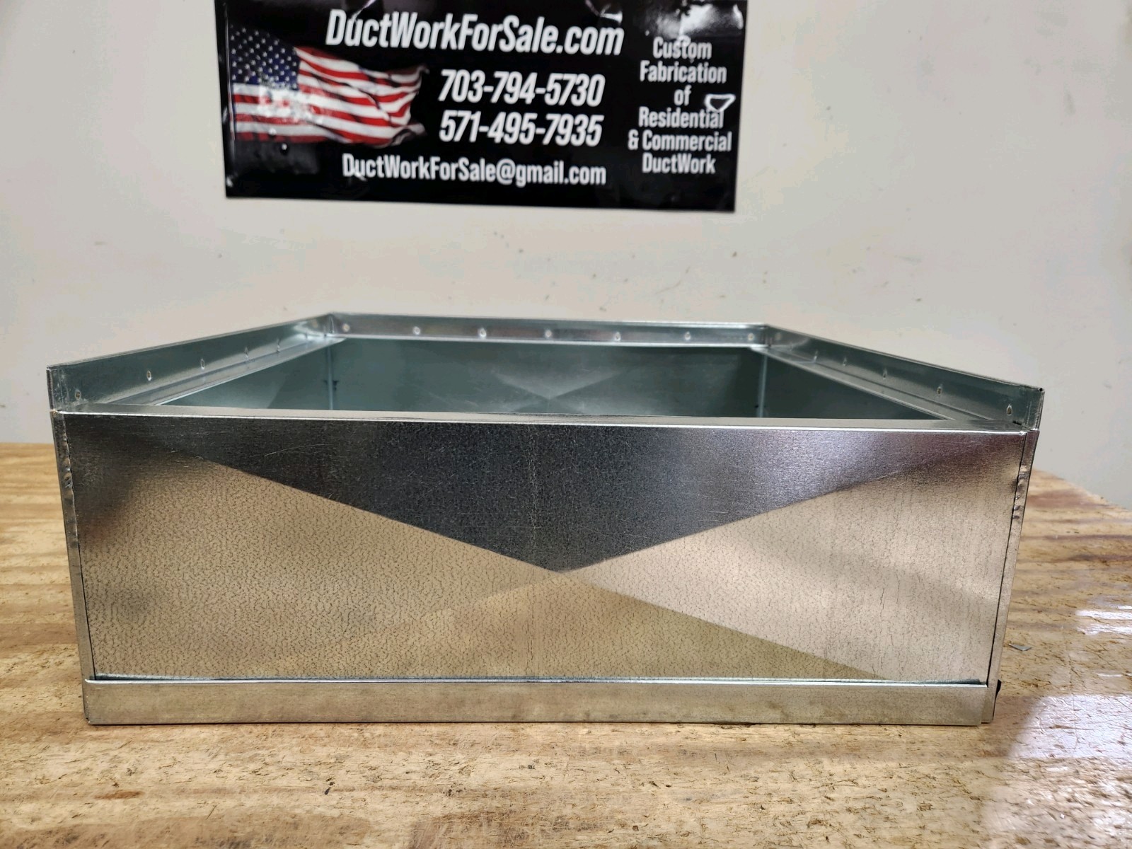 21″x21″x17″ tall furnace stand return air box duct hvac