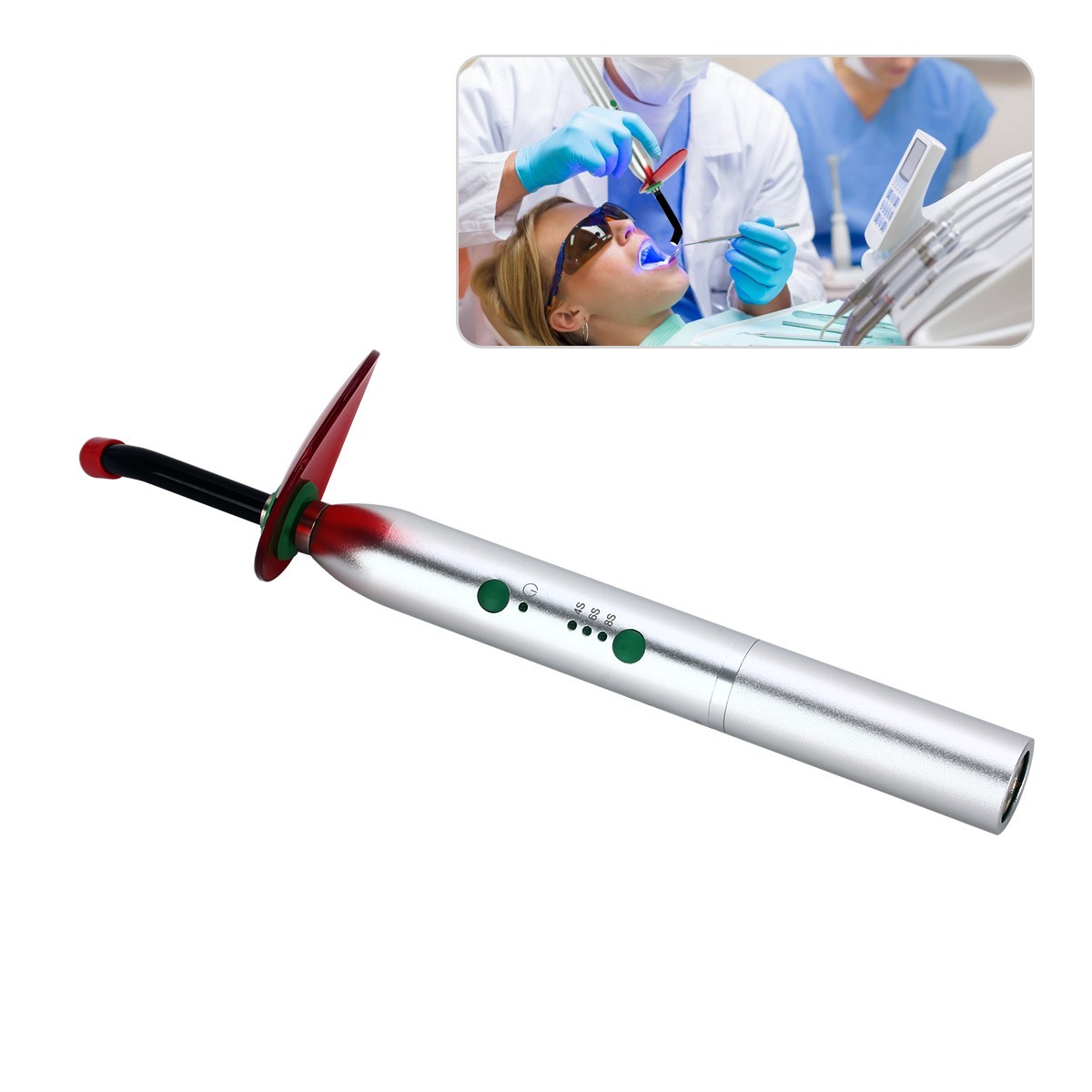 1-10 Dental LED Curing Light Lamp 2000mw High Power Blue Light Ortho Bracket Use