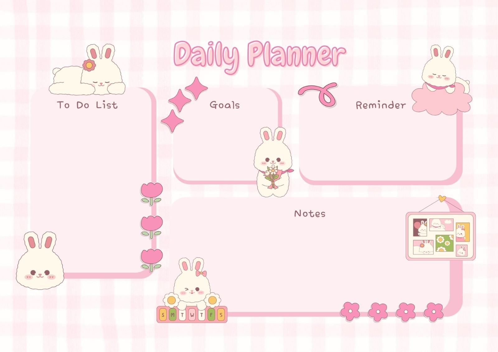 10 Minimalist & Cute Printable daily Planner l A4 size printables
