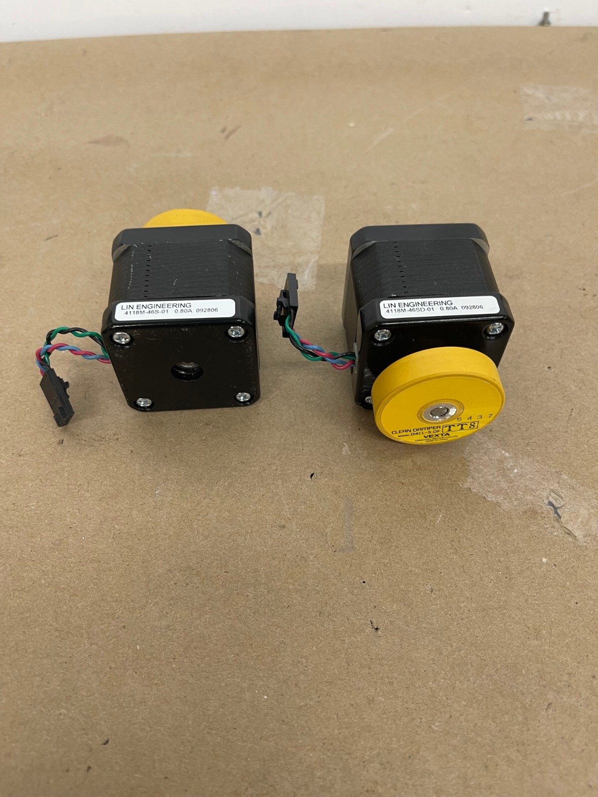 2 LIN Engineering 4118M-46S-01 Hybrid Stepper Motor W/ 2 Vexta Damper D4CL-5.OF