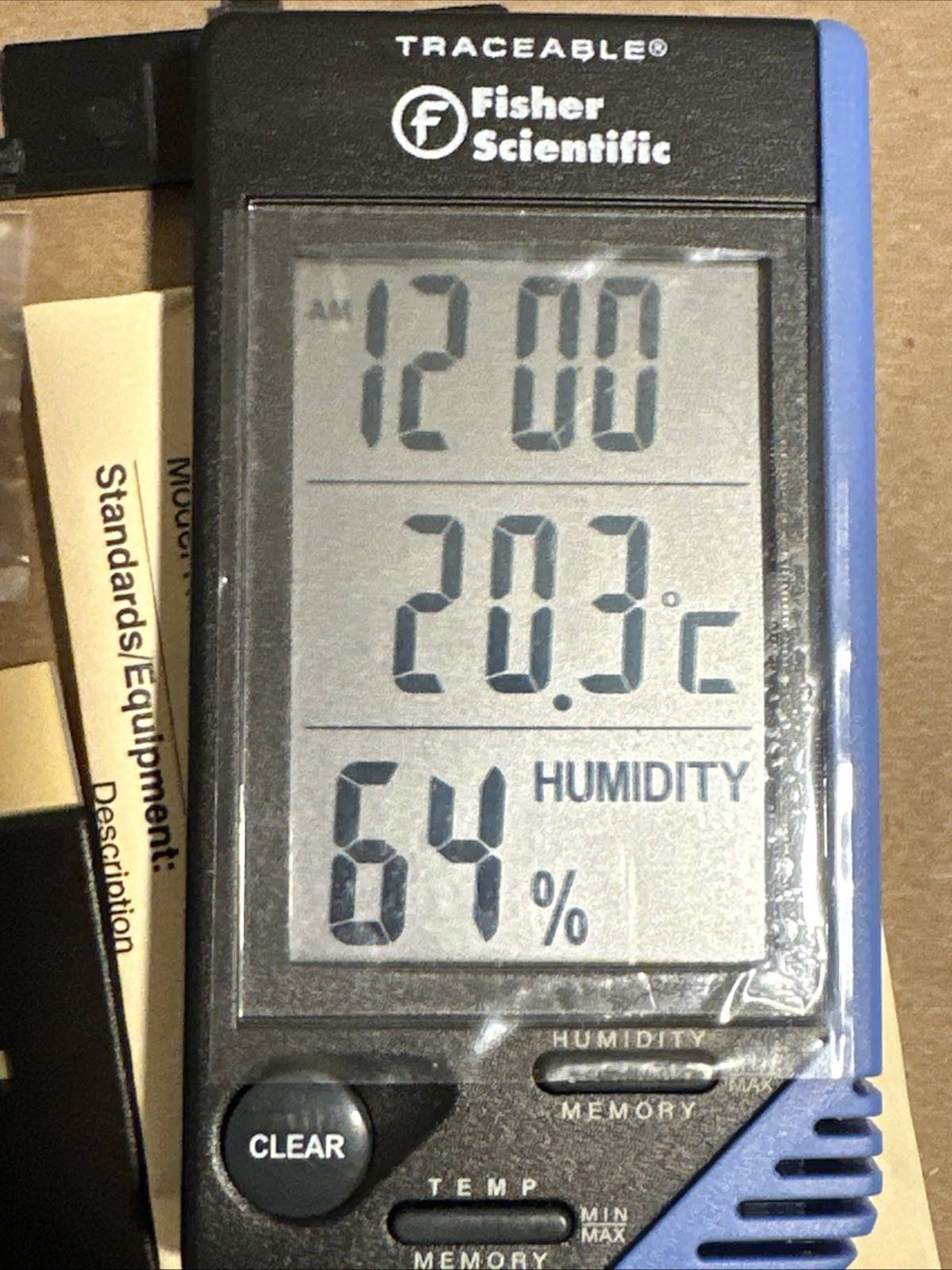 Traceable 4040 Fisher Scientific Thermometer Clock Humidity Monitor 32.0-122.0°F