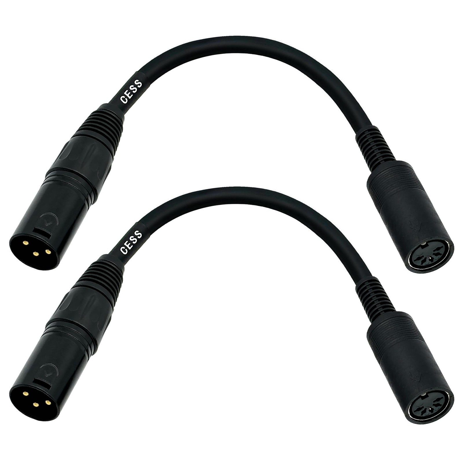 CESS-279 DIN 5-Pin MIDI Female to XLR 3-Pin Male Adapter Cable – 6 Inch Conve…