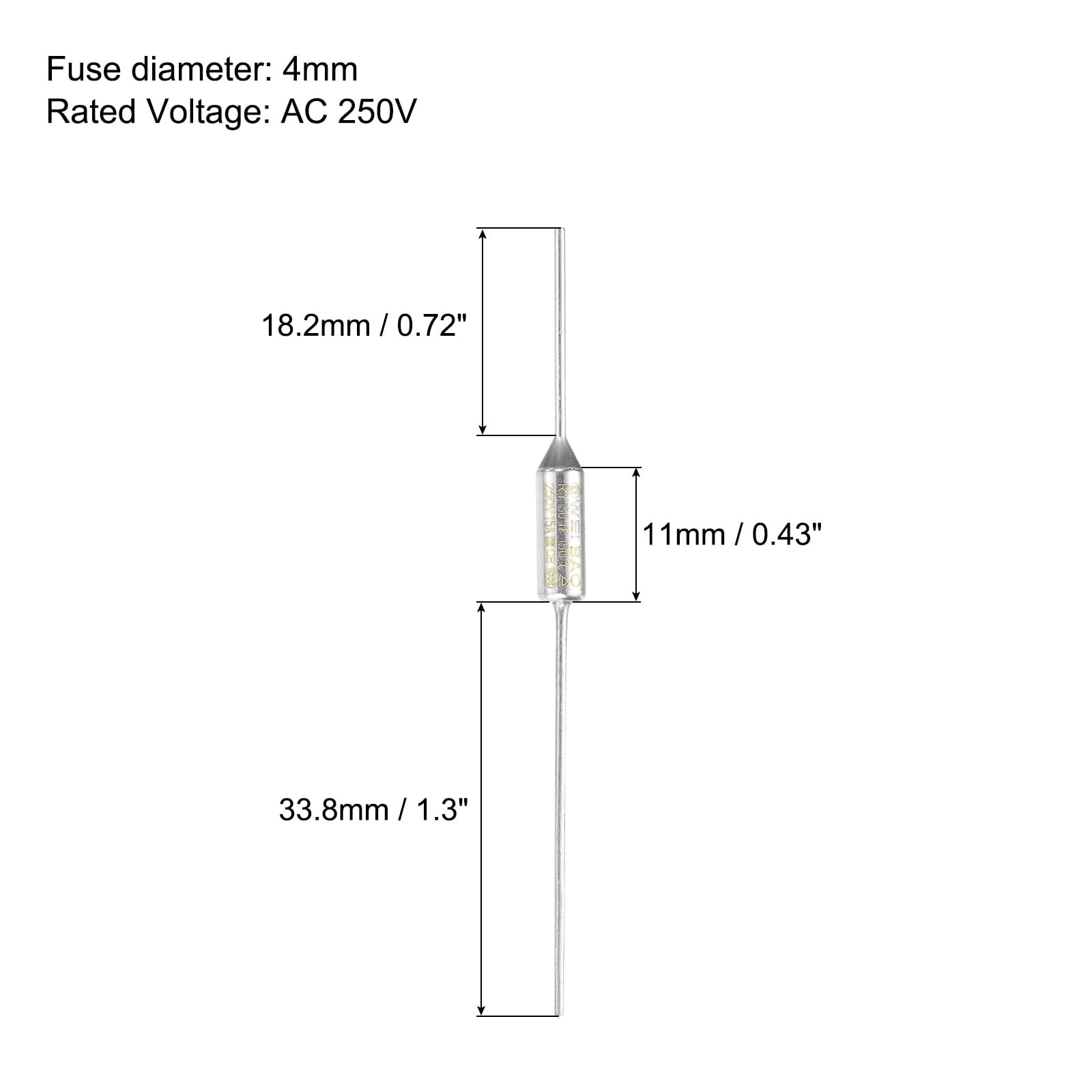 6 PCS Metal Temperature Thermal Fuse RY150 150C 302F 15A 250V Motor Cutoff