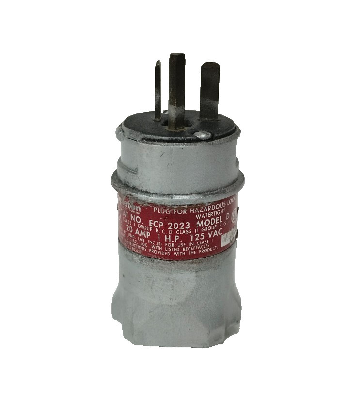 APPLETON ECP-2023 MODEL D 20A 1H.P. 125VAC EXP PROOF PLUG very good Condition