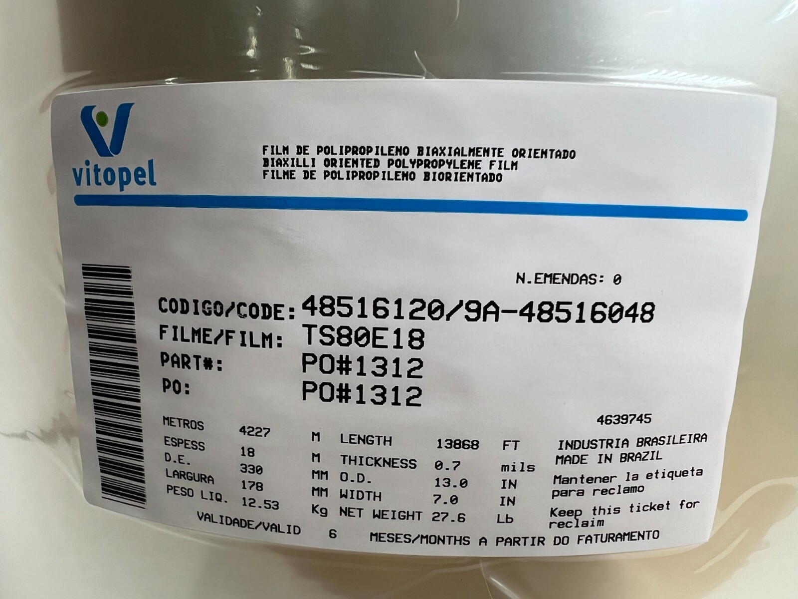 Clear Heat Sealable Packaging Film Roll – Clear 7.0″ (177.8 mm) Wide