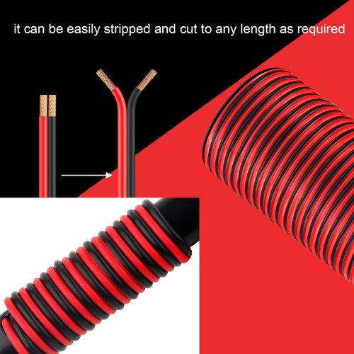 10 Gauge Wire 100FT, 2 Conductors Electrical Wire Red Black Cable, Flexible/