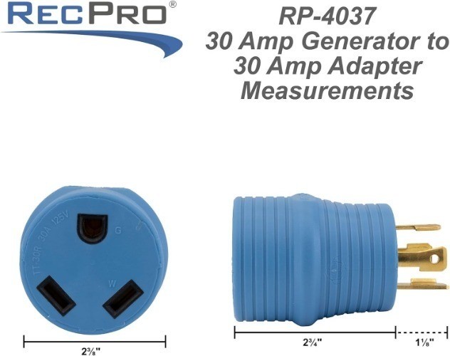 30 Amp 4-Prong to 3-Prong RV Generator Power Adapter