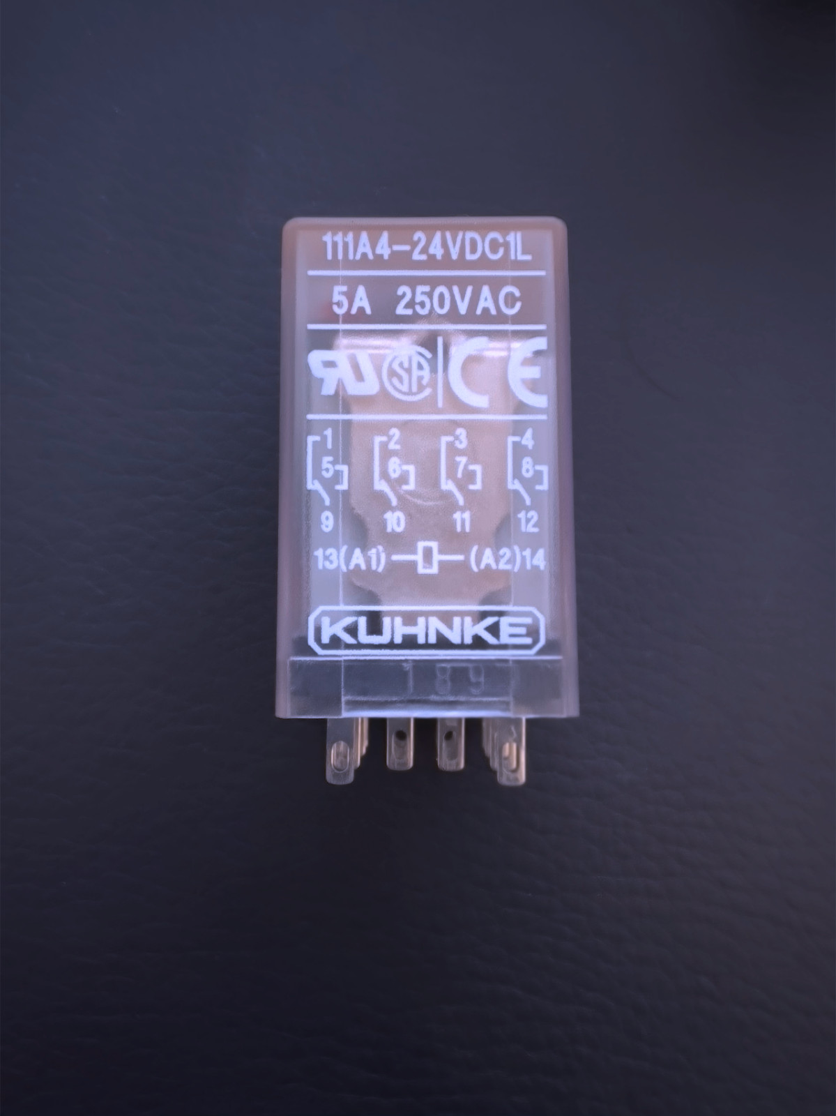111A4-24VDC1L KUHNKE Miniature Relay 24VDC 5A 4PDT Plug-in With Pilot Light LED