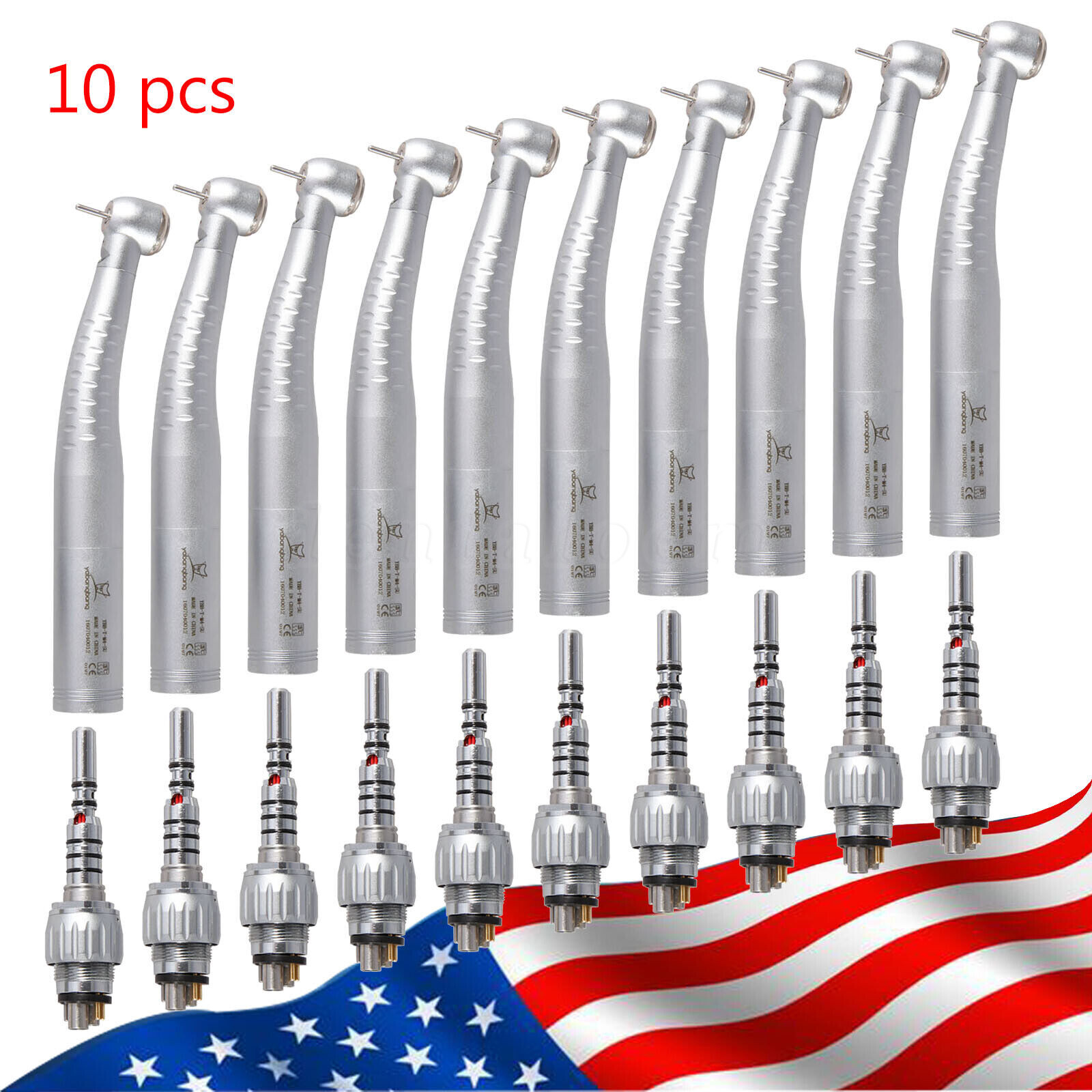 1-10 KaVo Style Dental Fiber Optic High Speed Handpiece 6Hole LED Coupler YD6
