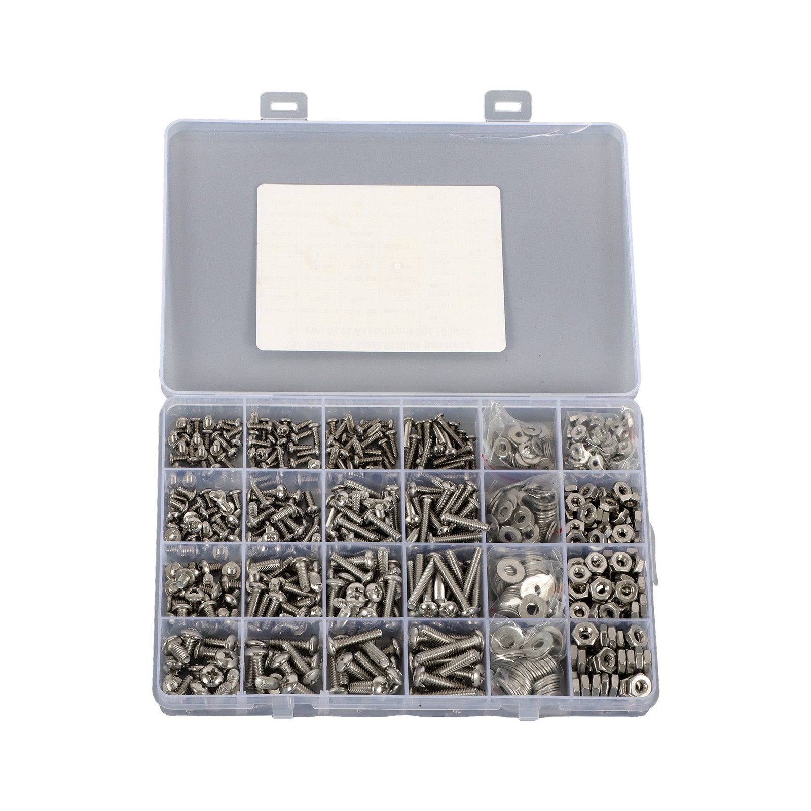 700Piece 4-40 to #10-24 Assortment, Phillips Pan Head Screws with Nuts Set