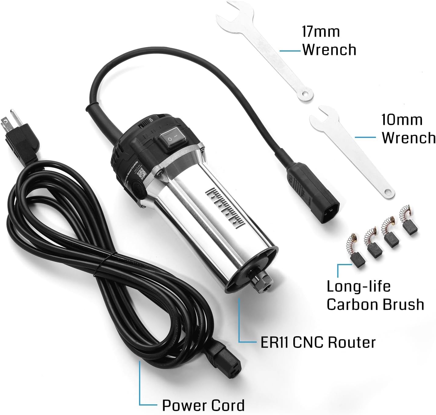 Genmitsu 710W CNC Compact Router 65mm Diameter, Spindle Motor with LCD Digital D