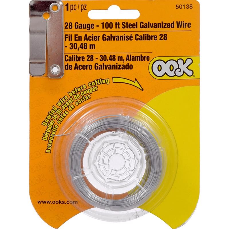OOK 534658 5 lbs. 28 ga. Galvanized Steel Hobby Wire 100 ft. (Pack of 8)