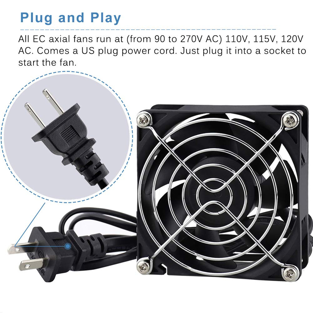 GDSIME AXIAL 8025, New Muffin Fan, 110V 115V 120V 220V 240V AC 80Mm Fan, Ventila