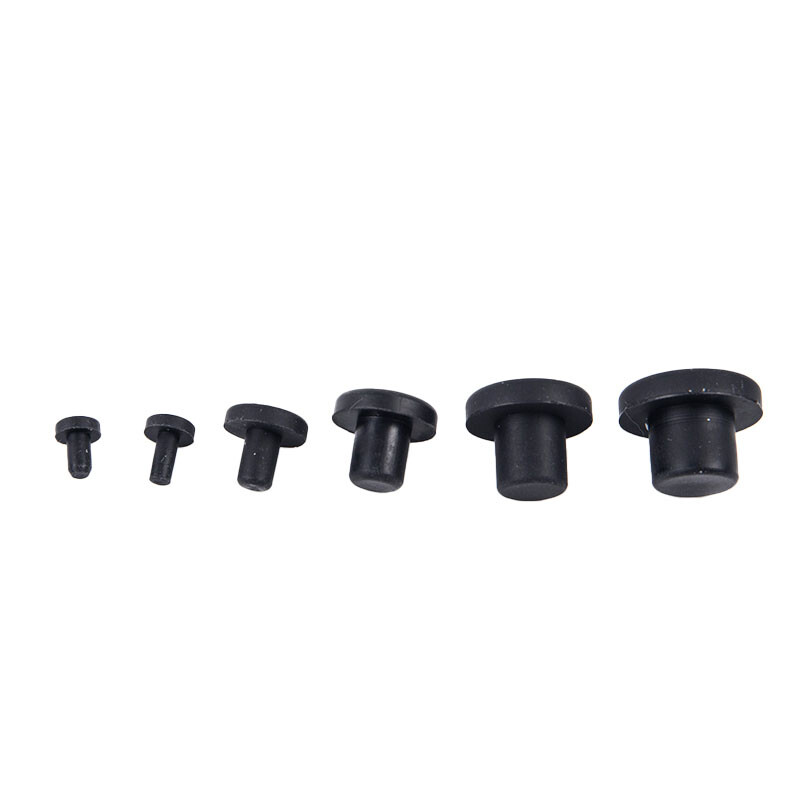 Round Solid Silicone Rubber Seal Hole Plugs Blanking End Caps Seal 3-14mm Black