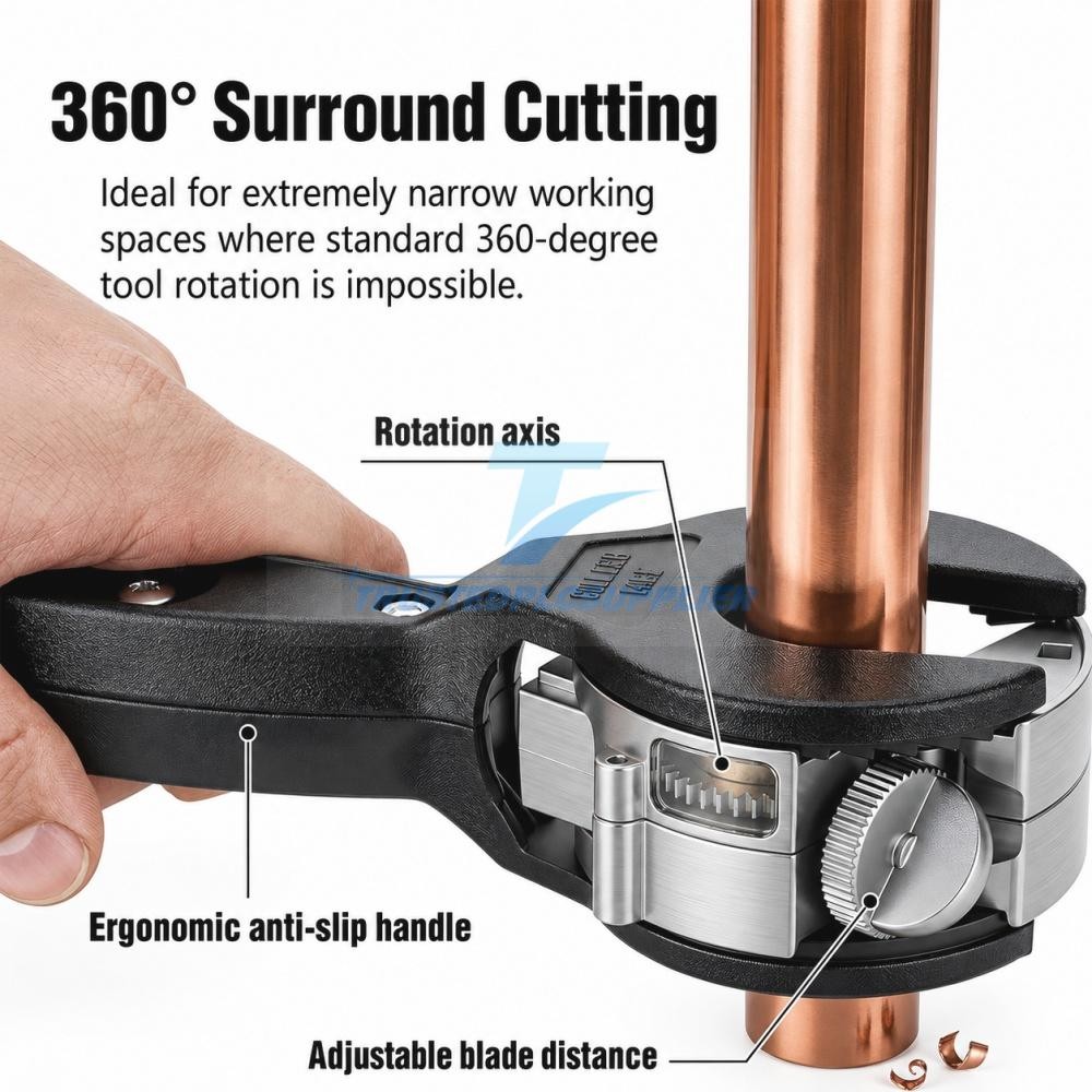 Heavy Duty Ratchet Pipe Cutter Tool for Cutting PVC PPR PE Copper Steel Metal