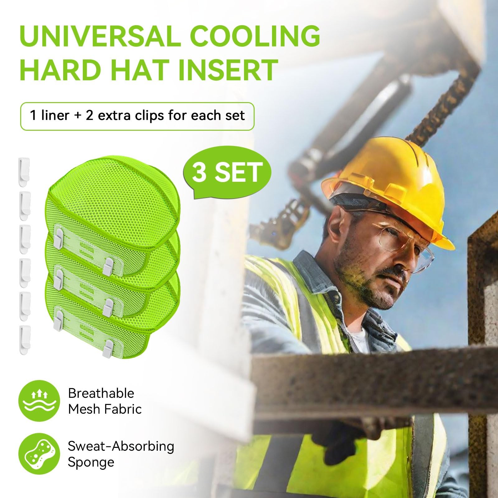 Hard Hat Sweatband Cooling Liner Hard Hat Insert Liners Sweat Absorber Washable