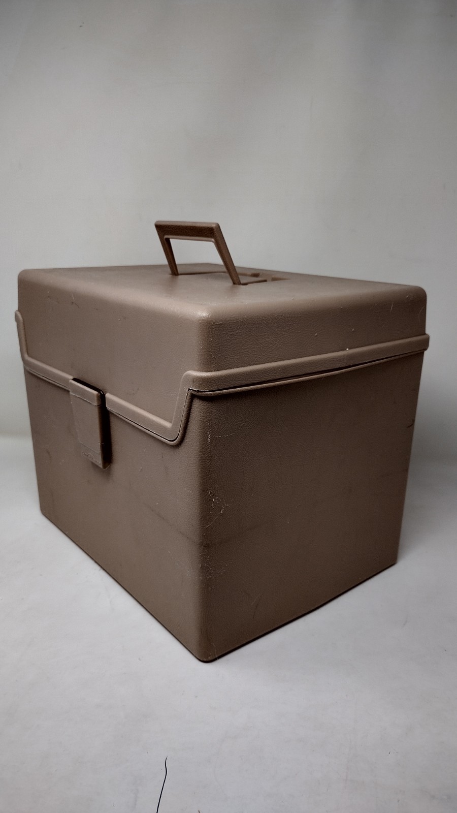 Vintage Sterling Plastics Company Tan jumbo File Folder Box Storage USA 1970s 2