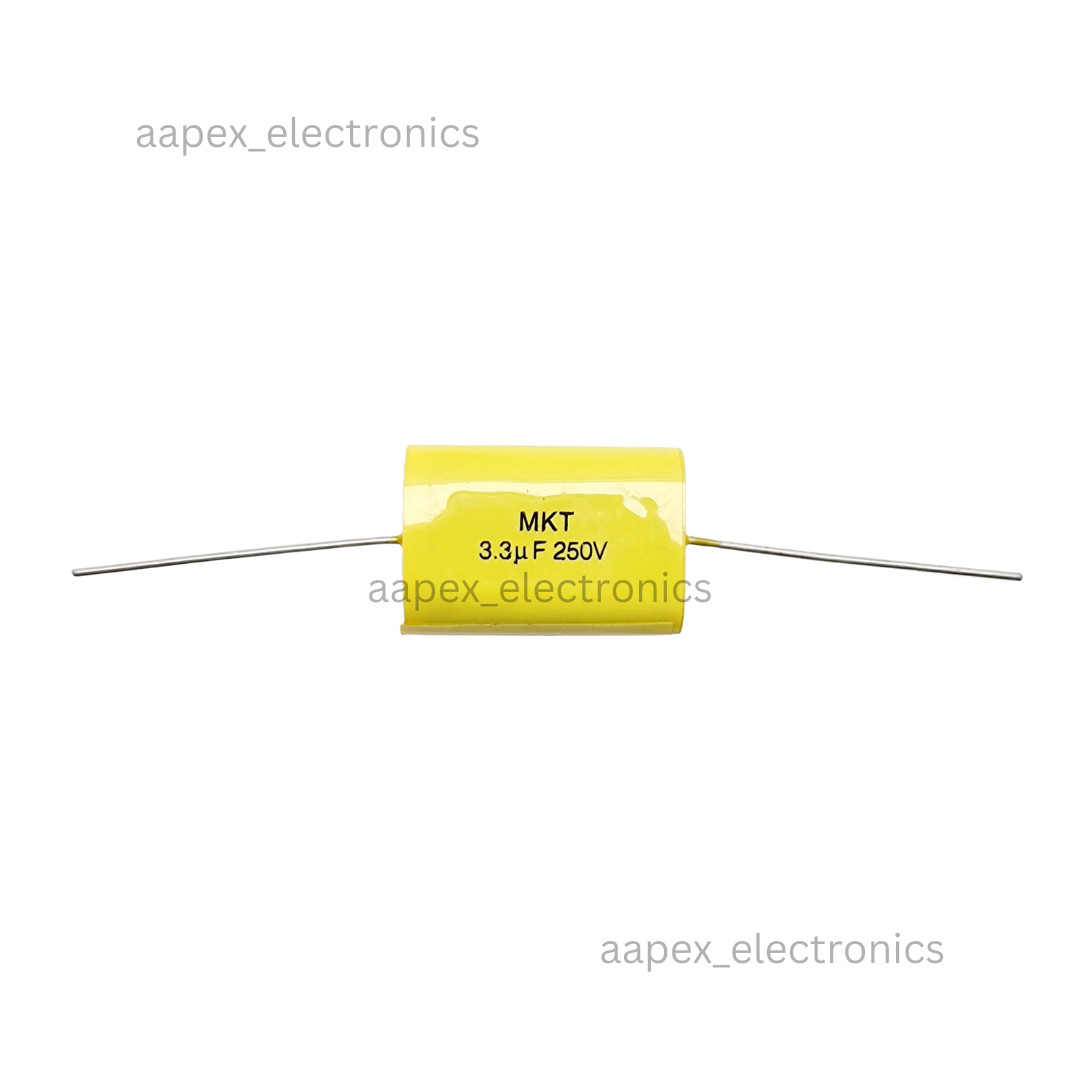 3.3 µF (3.3 uF) MKT Axial Film Capacitor 250V Speaker Crossover – 1/2/5/10 Pcs