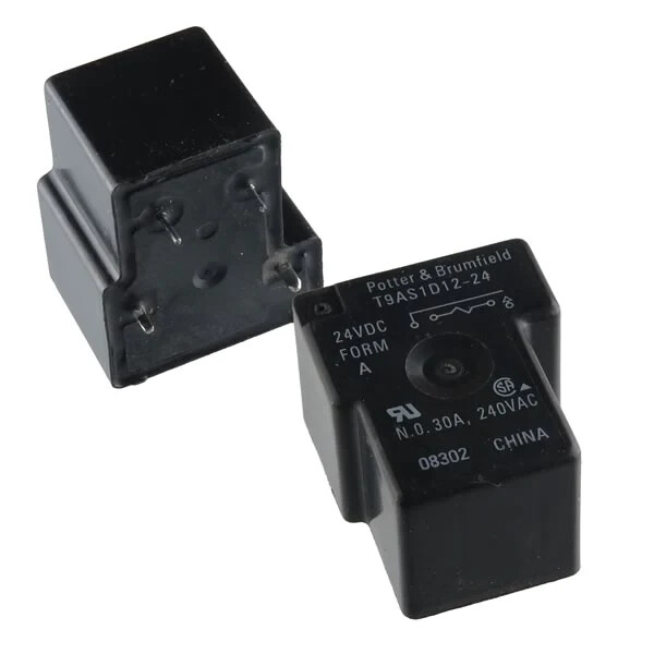 1 pc Potter Brumfiled T9AS1D12-24 SPST Relay 24VDC N.O. 30A at 240VAC, 1 Form A