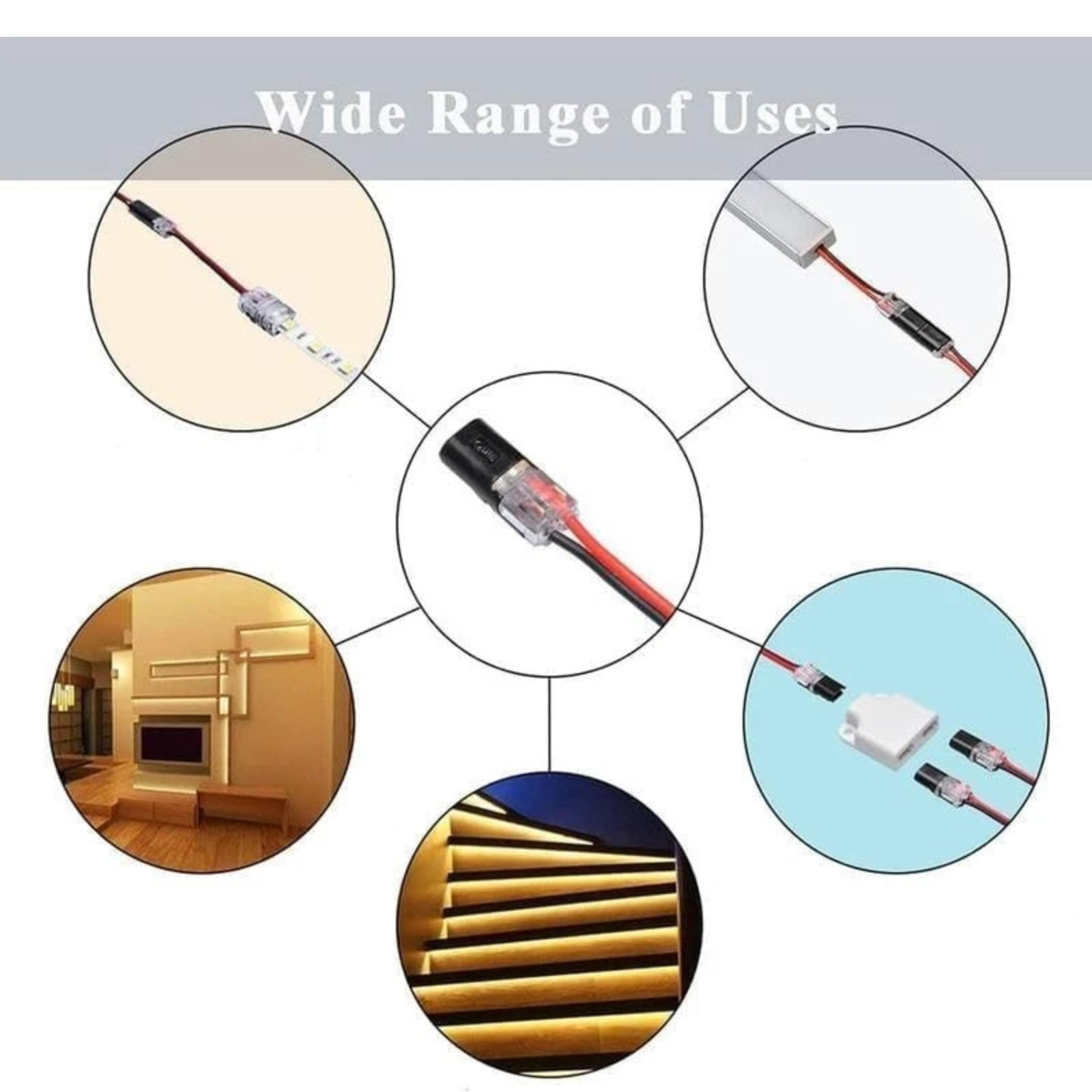 200pcs Double-Wire Plug-in Connector, Cable Clamp with Locking Buckle, AWG 18-22