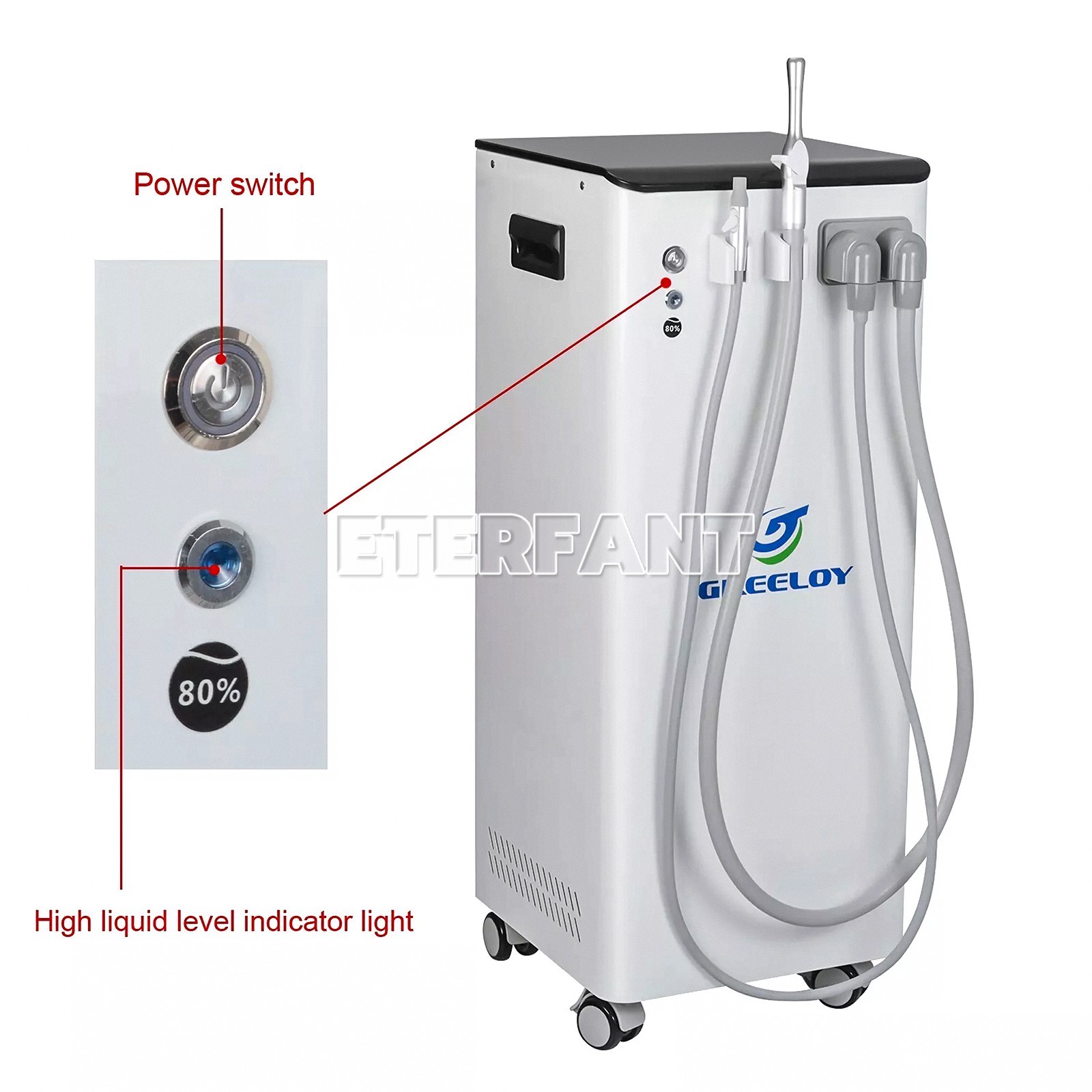 Dental Unit w/Air Compressor Curing Light Scaler 4H/Mobile Suction Unit System