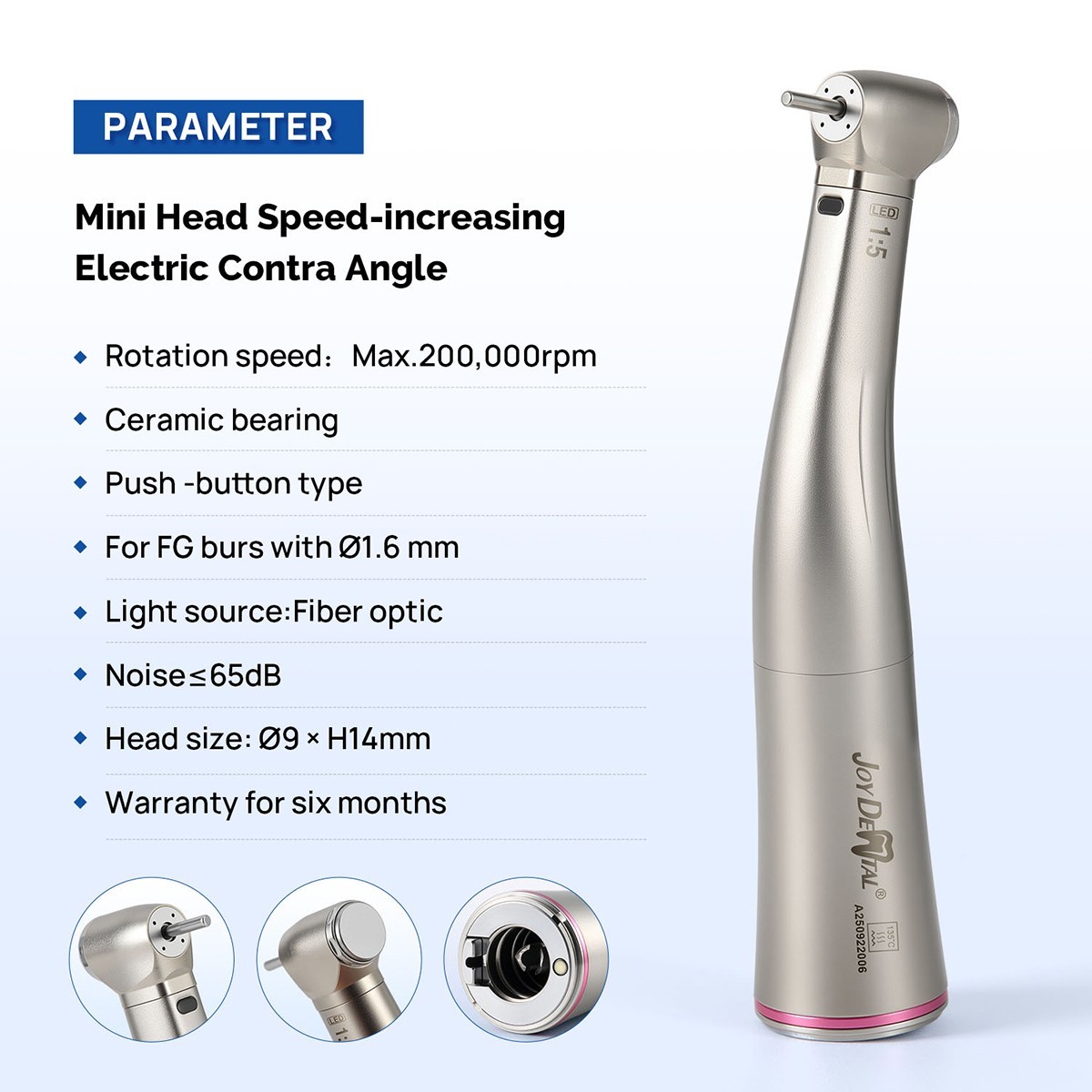 AZ Dental 1:1/1:5/16:1 Fiber Optic LED Contra Angle E-type Low Speed Handpiece