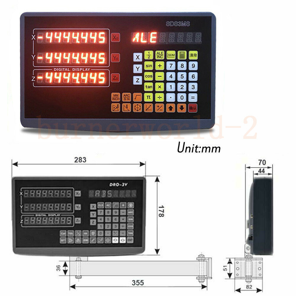 1μm TTL Linear Scale Encoder Grinder Kit 2/3 Axis High Precision Digital Readout