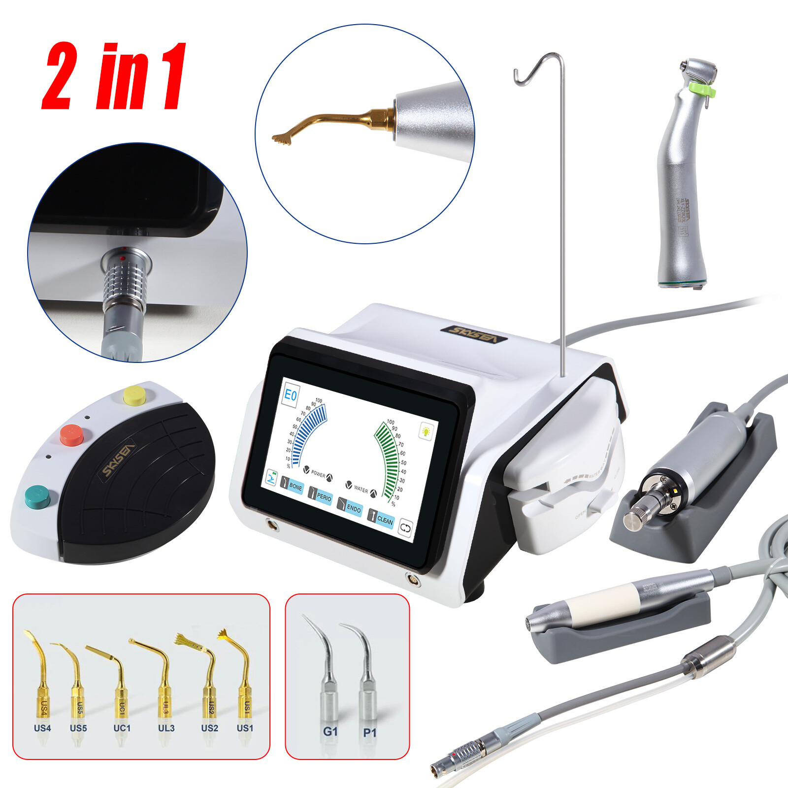 USA Dental Piezo Bone Surgery & Implant Motor 2 IN 1 Bone Cutter Touch Screen